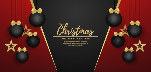 Premium Vector | Merry christmas and happy new year banner vector