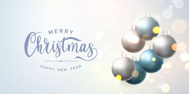 Premium Vector | Merry christmas and happy new year banner