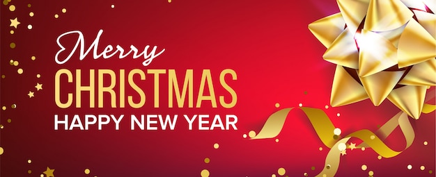 Premium Vector | Merry christmas and happy new year banner