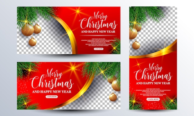 Premium Vector Merry Christmas And Happy New Year Banner