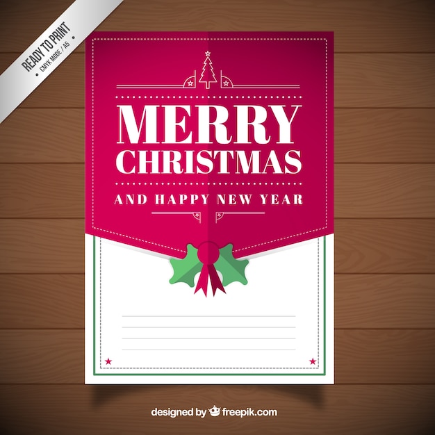 Free Vector Merry Christmas And Happy New Year Card Template