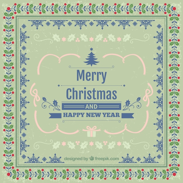 Premium Vector | Merry christmas and happy new year card