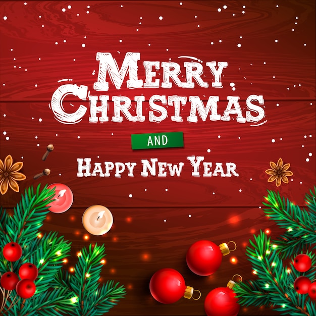 Premium Vector | Merry christmas and happy new year. christmas ...