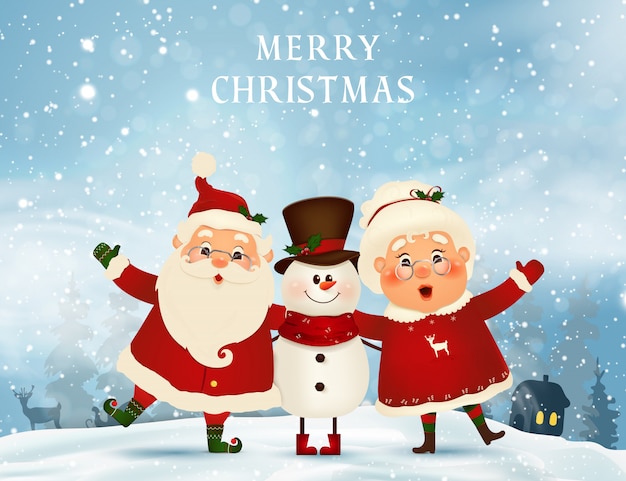 Premium Vector | Merry christmas. happy new year. funny santa claus ...