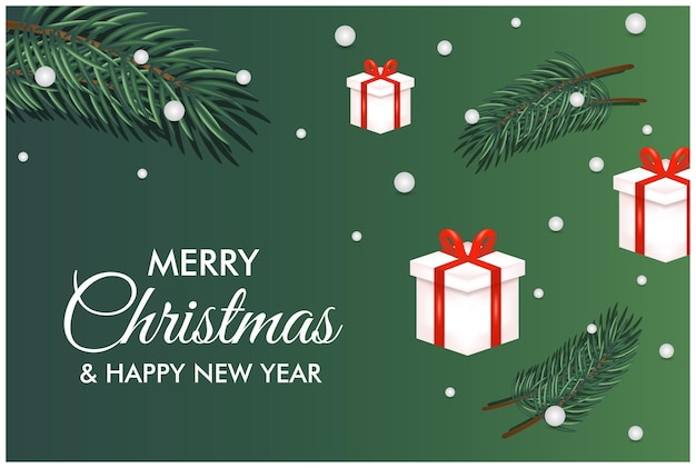 Premium Vector | Merry christmas and happy new year greeting, banner ...