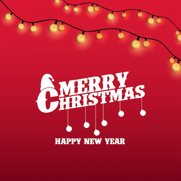 Premium Vector | Merry christmas and happy new year lighting background