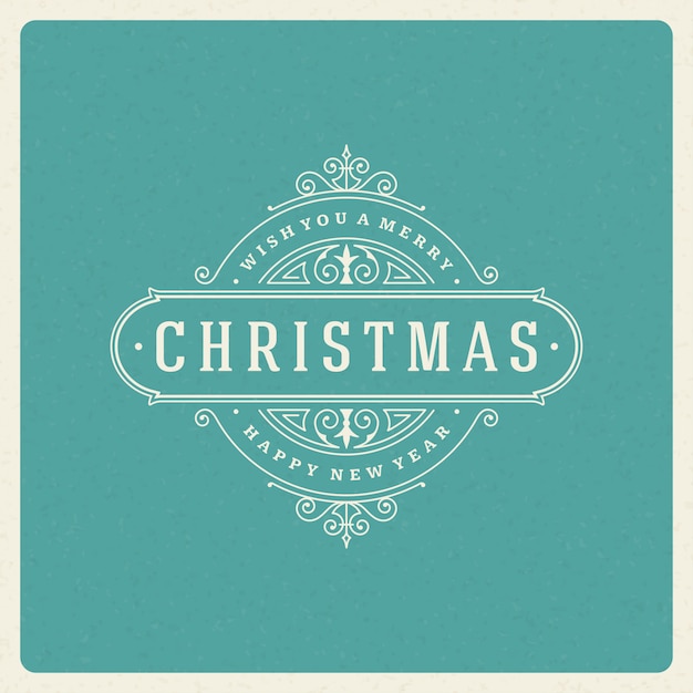 Premium Vector | Merry christmas and happy new year text greeting card