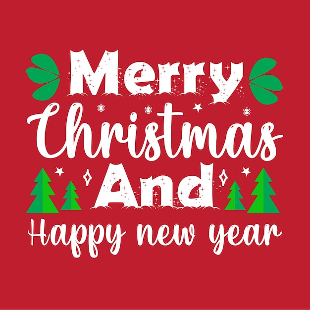 Premium Vector | Merry christmas and happy new year typography quotes