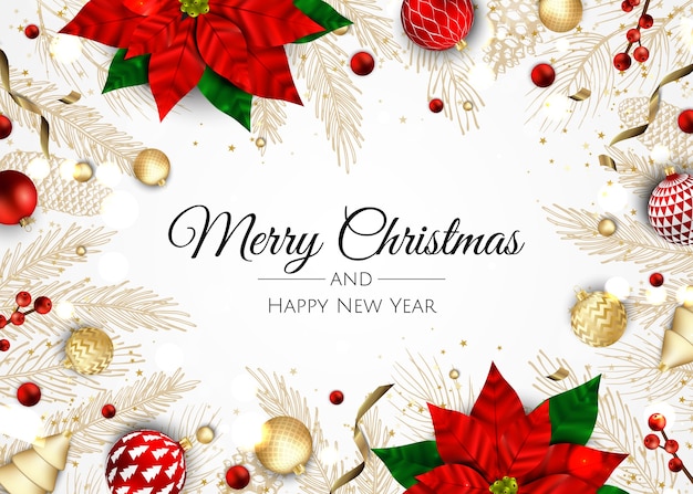 Premium Vector | Merry christmas and happy new year. xmas background ...