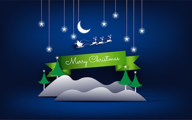 Merry christmas and happy new year. Premium Vector