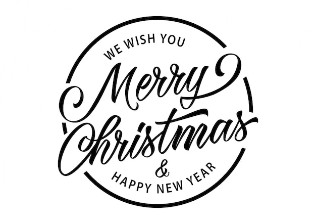 Free Vector | Merry christmas inscription in circle