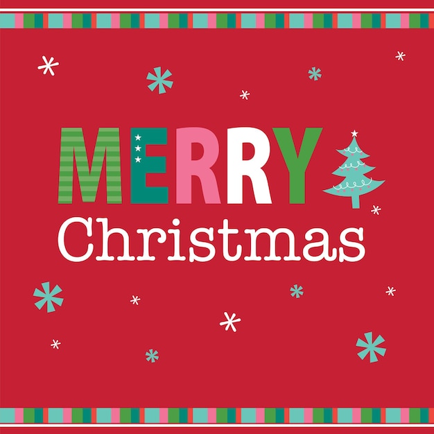 Premium Vector Merry christmas letter with beautiful decoration