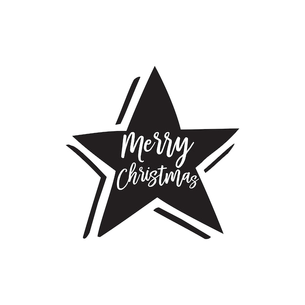 Free Vector | Merry christmas lettering in black star