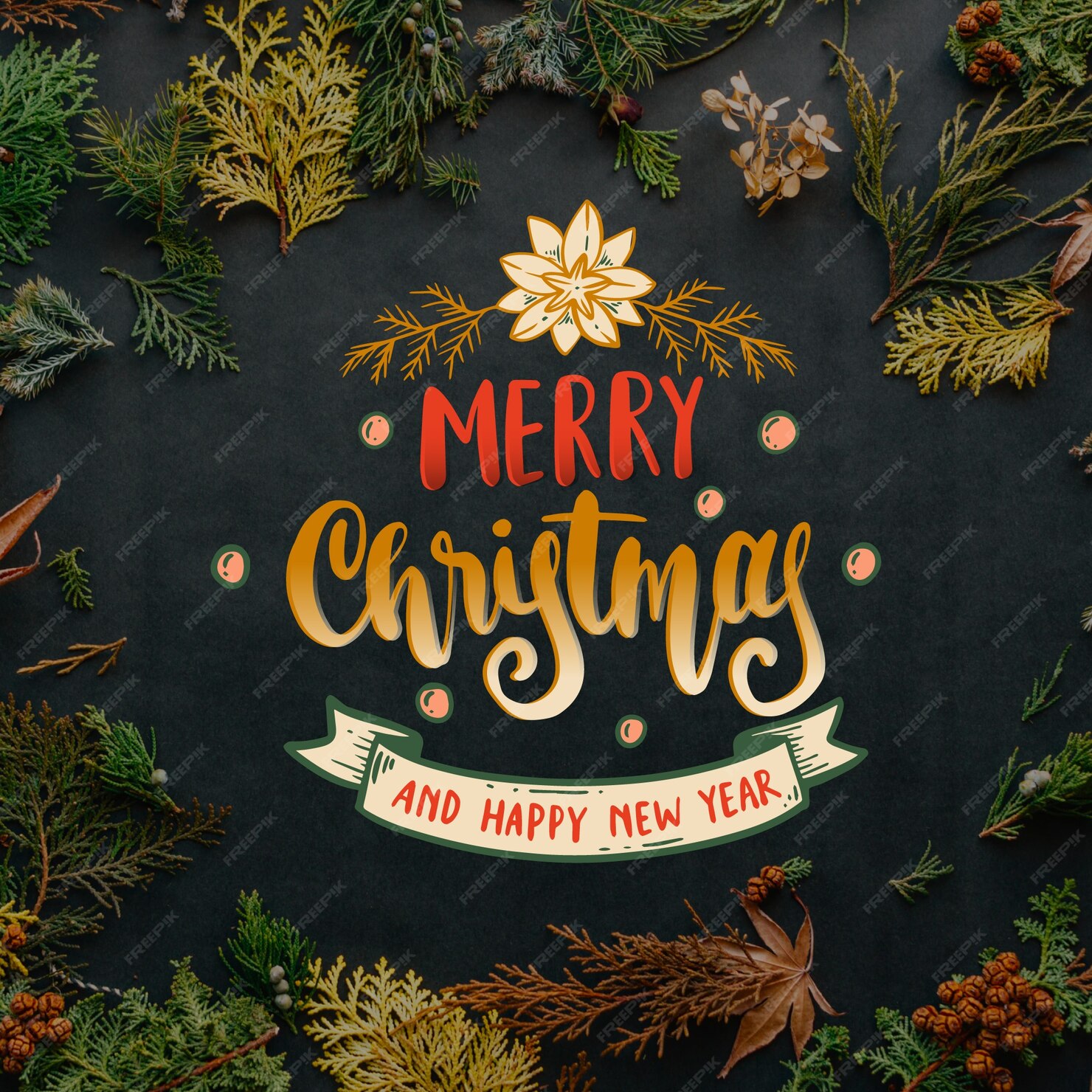 Free Vector | Merry christmas lettering design