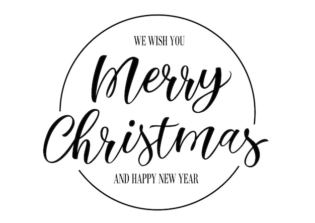 Merry Christmas Lettering in Circle Vector | Free Download