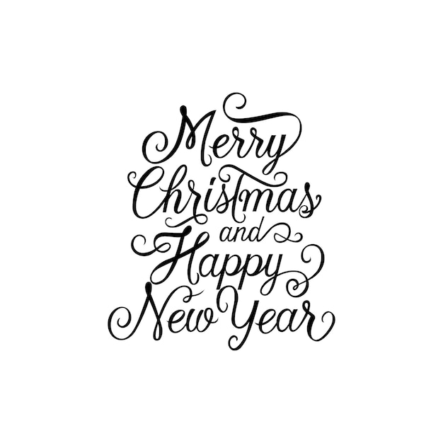 Free Vector | Merry christmas lettering with curls