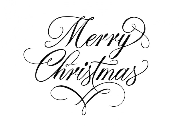 Merry christmas lettering with flourish Vector | Free Download