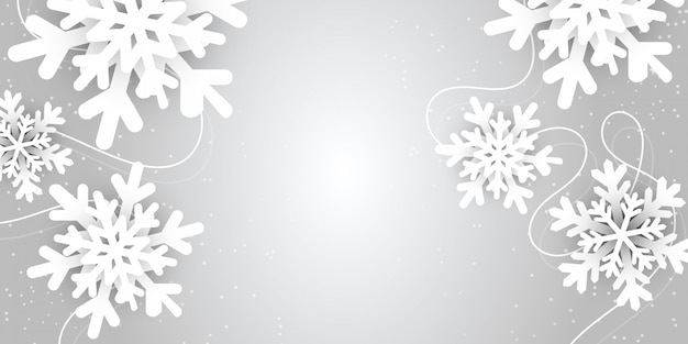 Merry christmas and new year abstract vector illustration with winter snowflake landscape Premium Ve