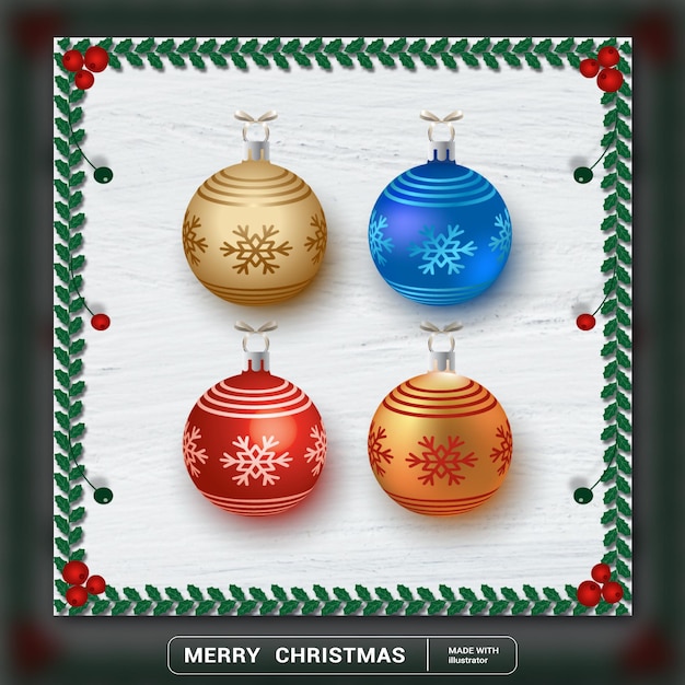 Premium Vector Merry Christmas And New Year Frame Card With Christmas premium-vector-merry-christmas-and-new-year-frame-card-with-christmas