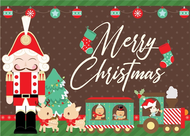 Premium Vector Merry Christmas Nutcracker Card