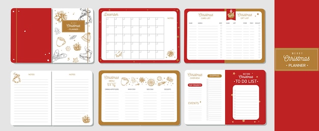 Premium Vector Merry christmas organizer and planner