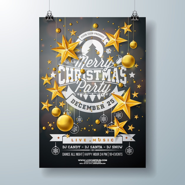 Download Premium Vector | Merry christmas party flyer design