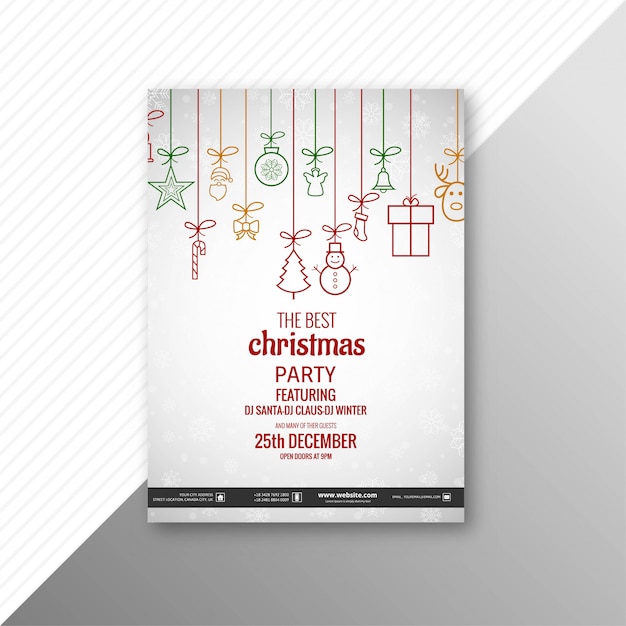 Download Free Vector Merry Christmas Party Flyer Template Background Vector PSD Mockup Templates