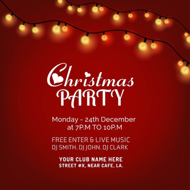 Free Vector | Merry christmas party invitation background