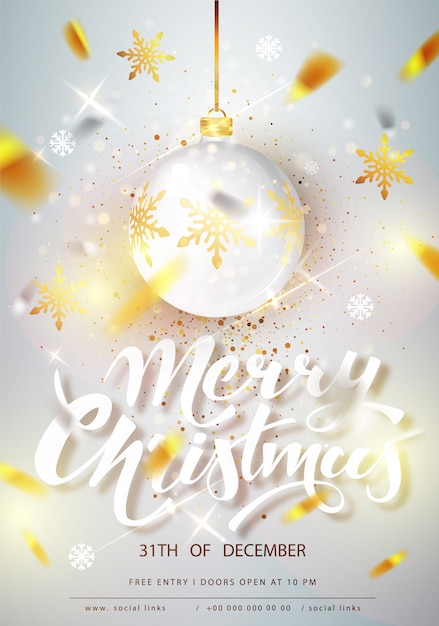 Premium Vector | Merry christmas poster template