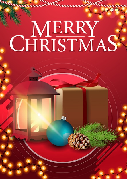Download Merry christmas, red vertical greetings poster with frame ...