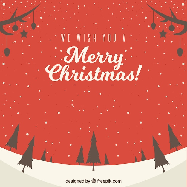 Merry christmas in red Vector | Free Download