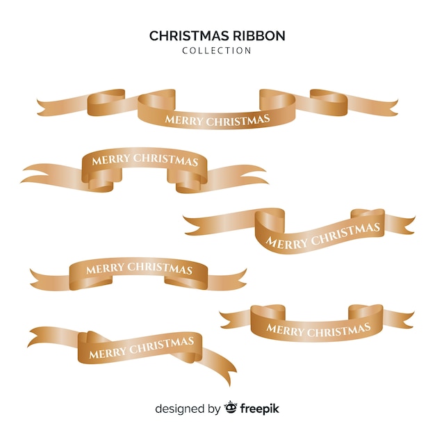 Free Vector Merry Christmas Ribbons