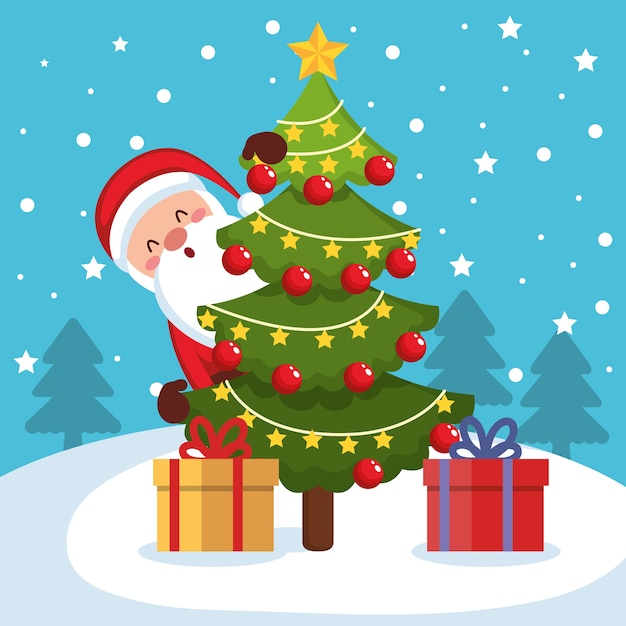 Premium Vector | Merry christmas santa character