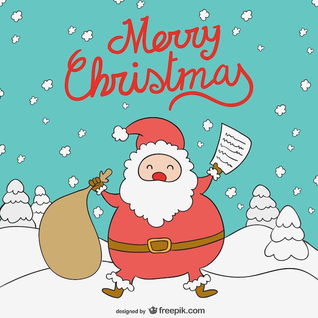 Merry Christmas Santa Claus cartoon Vector | Free Download