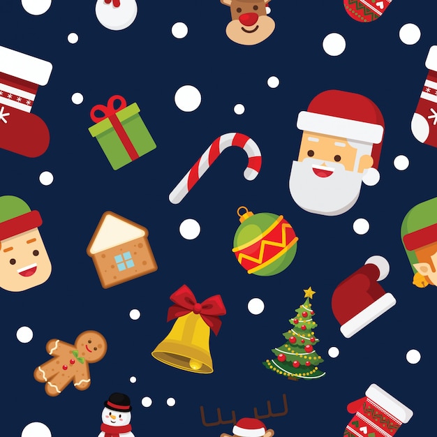 Premium Vector Merry Christmas Seamless Pattern For Wrapping Paper