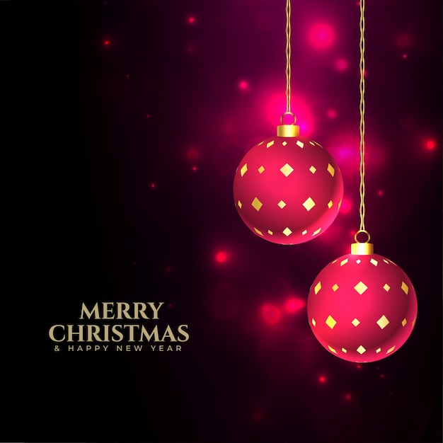 Download Free Vector Merry Christmas Shiny Background With Baubles Decoration 3D SVG Files Ideas | SVG, Paper Crafts, SVG File