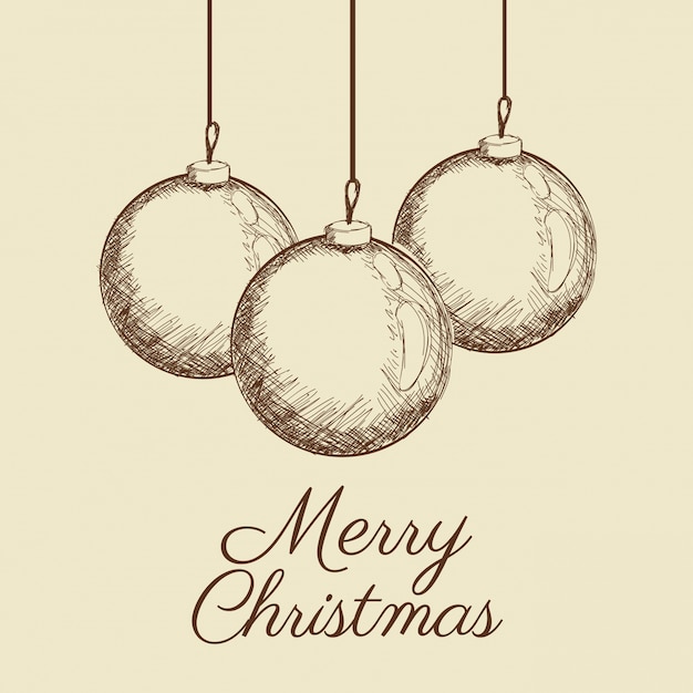 Premium Vector | Merry christmas sketch design