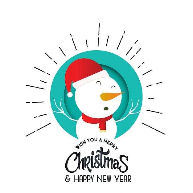 Free Vector | Merry christmas snowman background
