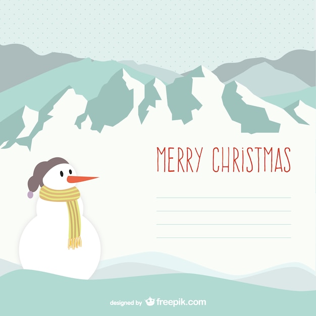 Merry Christmas template with snowman