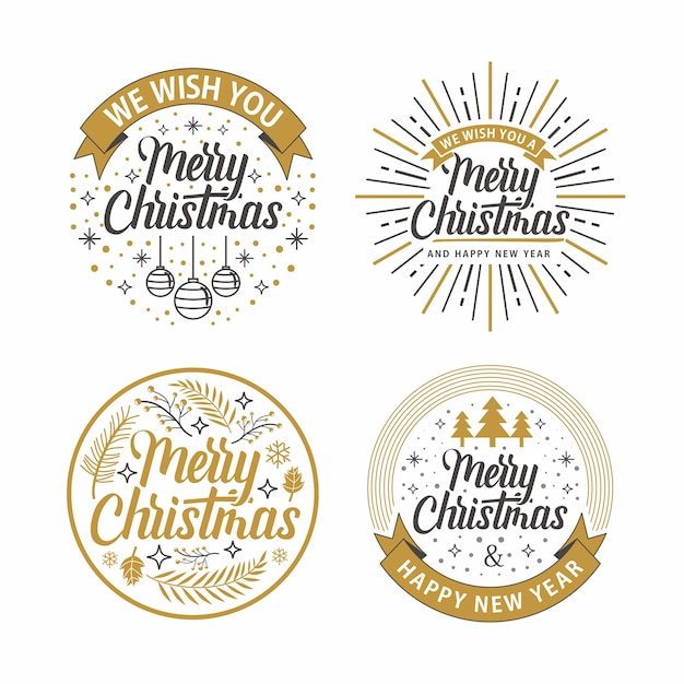 Premium Vector Merry Christmas Text Logo