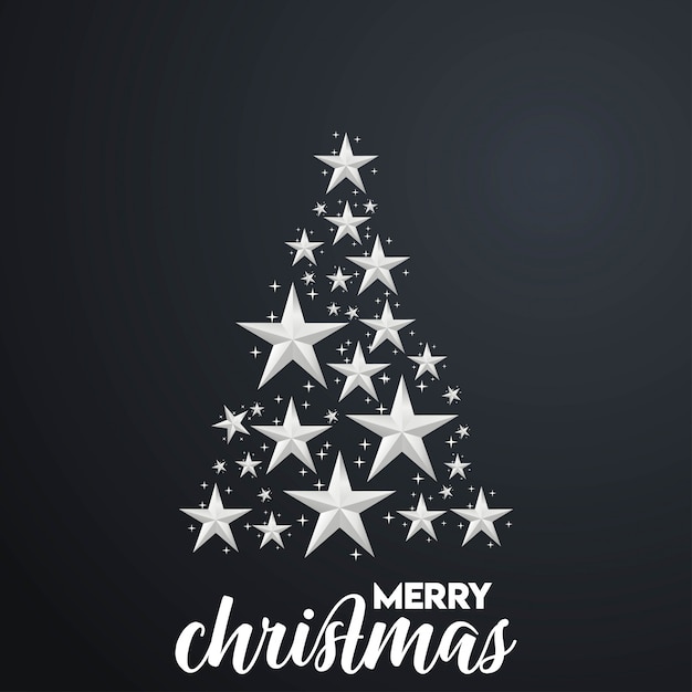 Merry Christmas Tree Background Free Vector