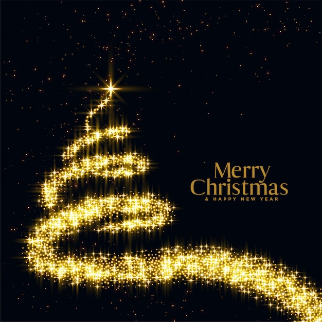 Free Vector | Merry christmas tree in sparkle and glitter