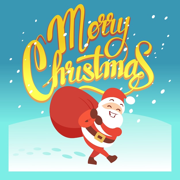 Merry Christmas Vector Greeting Card Or Party Invitation