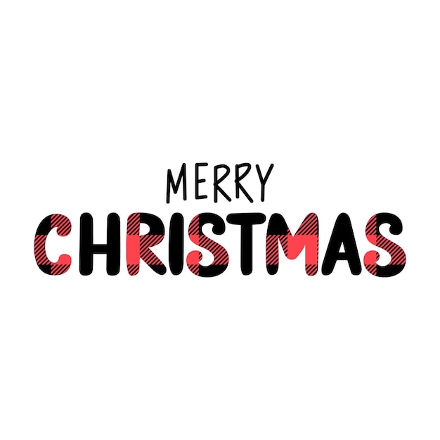 Premium Vector | Merry christmas - vector hand drawn lettering phrase ...
