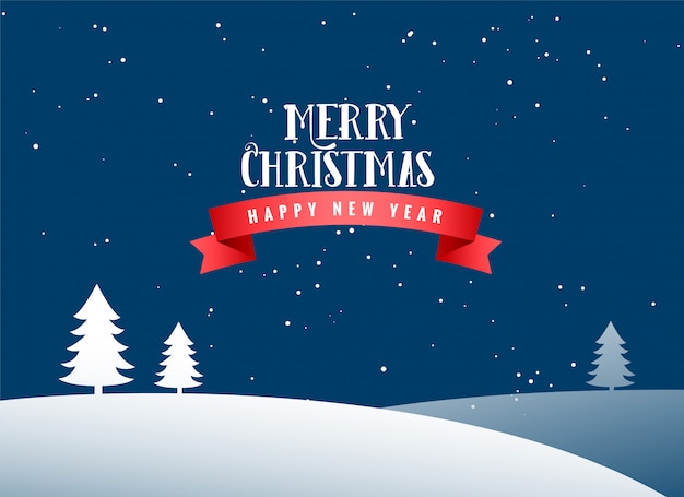 Download Merry christmas winter landscape background | Free Vector