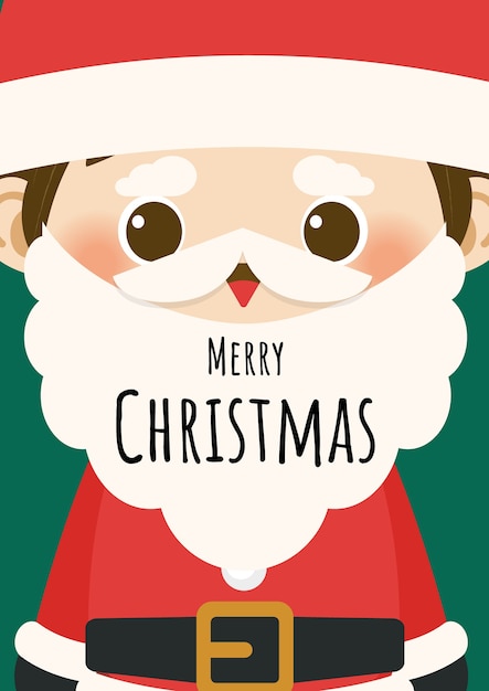 Download Merry christmas with character little santa claus. Vector ...