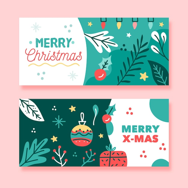 Free Vector | Merry christmas with lights banner design