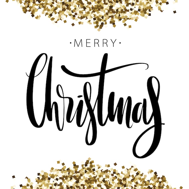 Download Merry christmas words on background with golden glitter ...