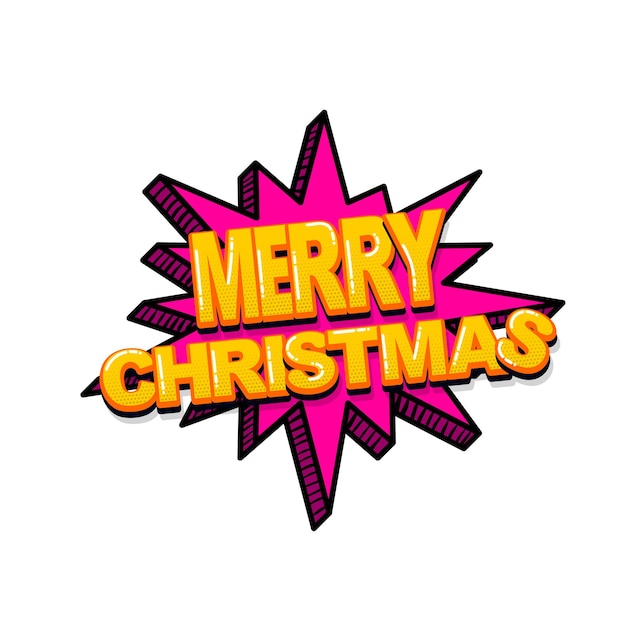 Premium Vector | Merry christmas xmas comic text sound effects pop art ...