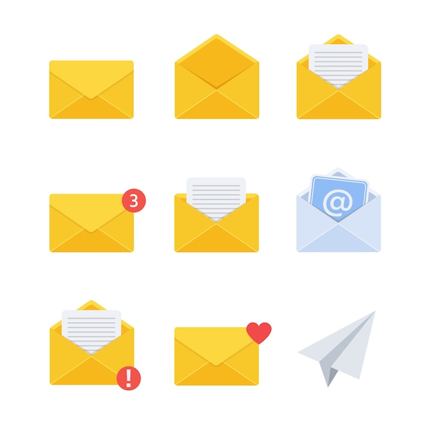  Message . new incoming message email icon . flat style Premium Vector